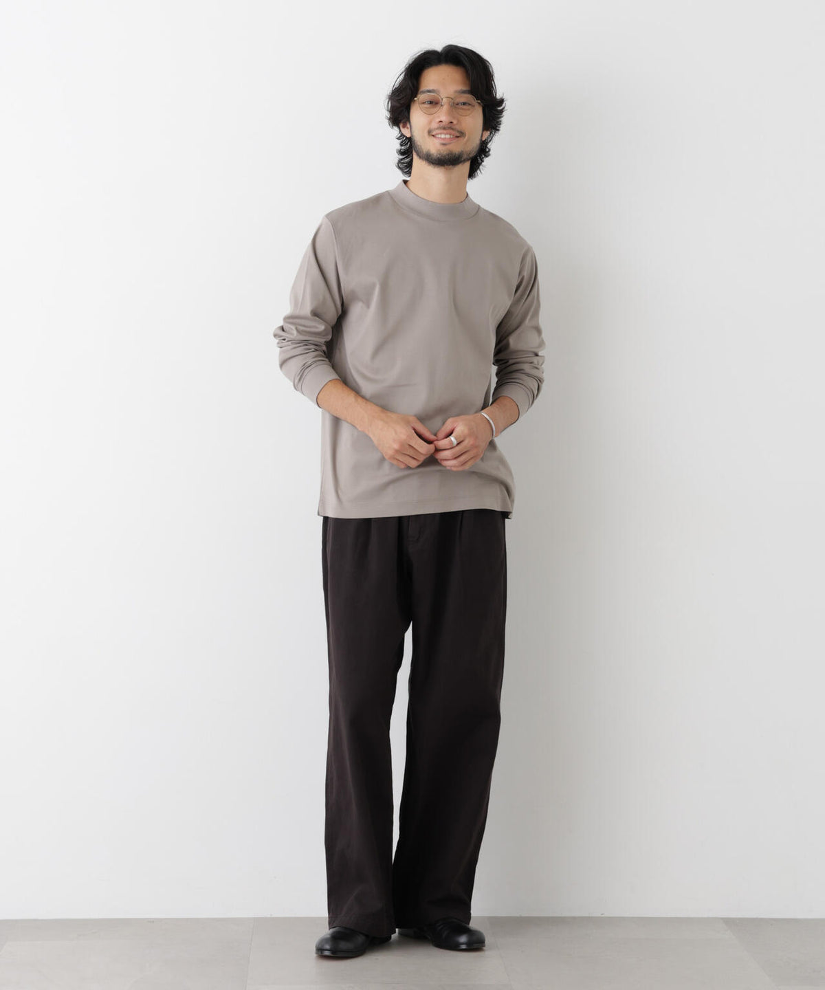 アンチスメルモックネックTシャツ 長袖 6726223206