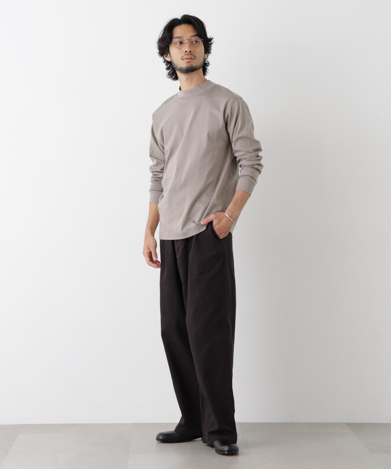 アンチスメルモックネックTシャツ 長袖 6726223206