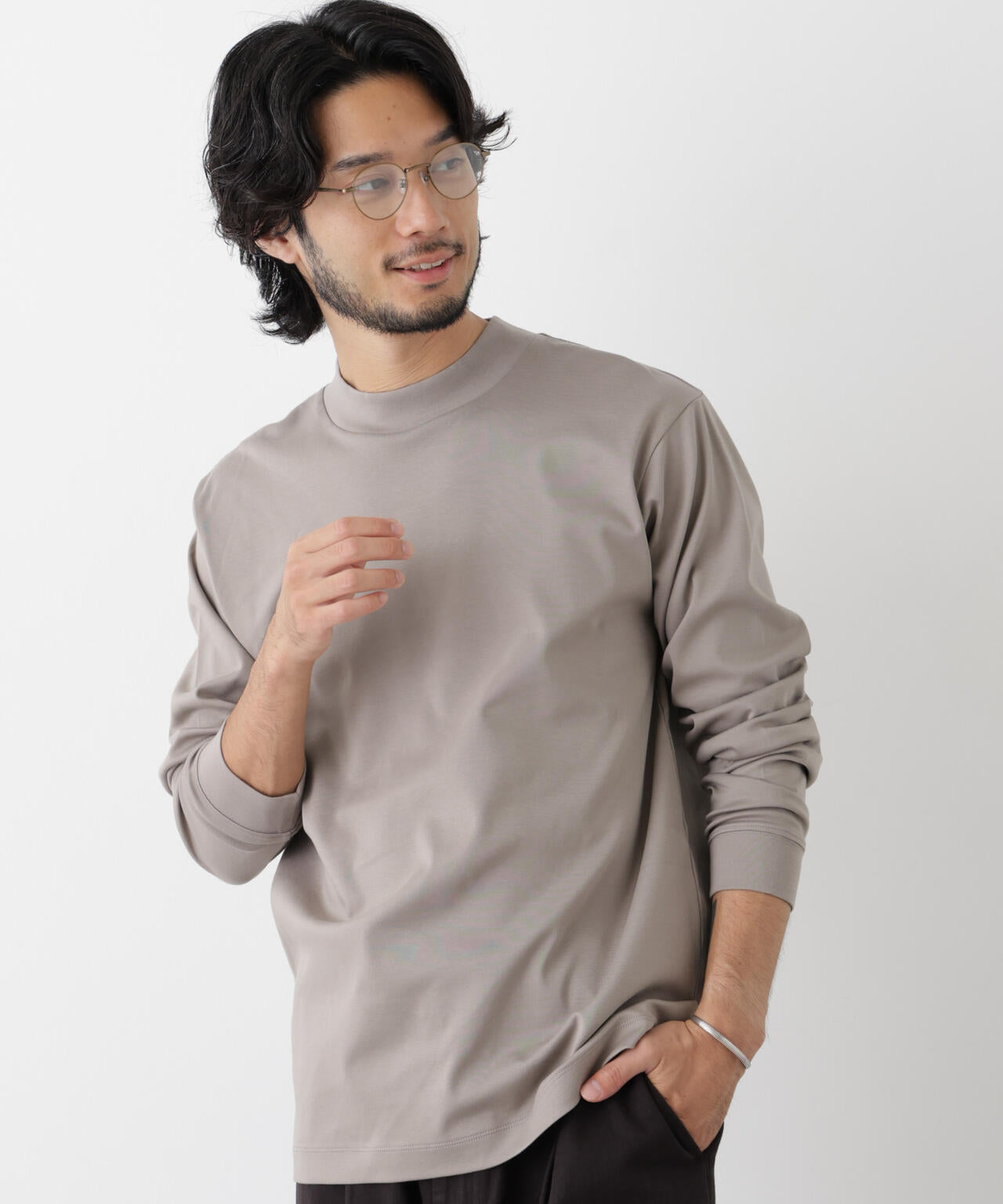 アンチスメルモックネックTシャツ 長袖 6726223206