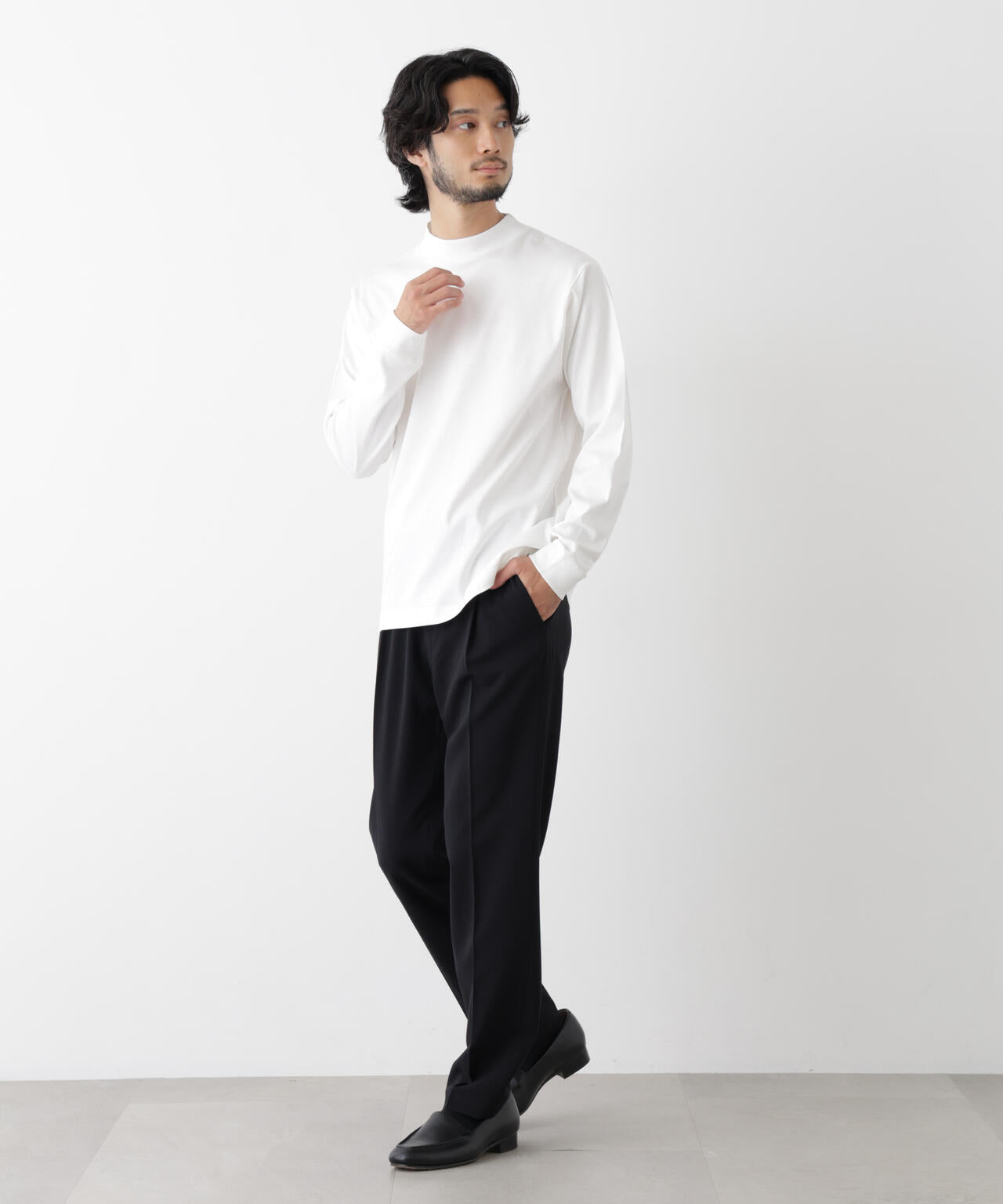 アンチスメルモックネックTシャツ 長袖 6726223206
