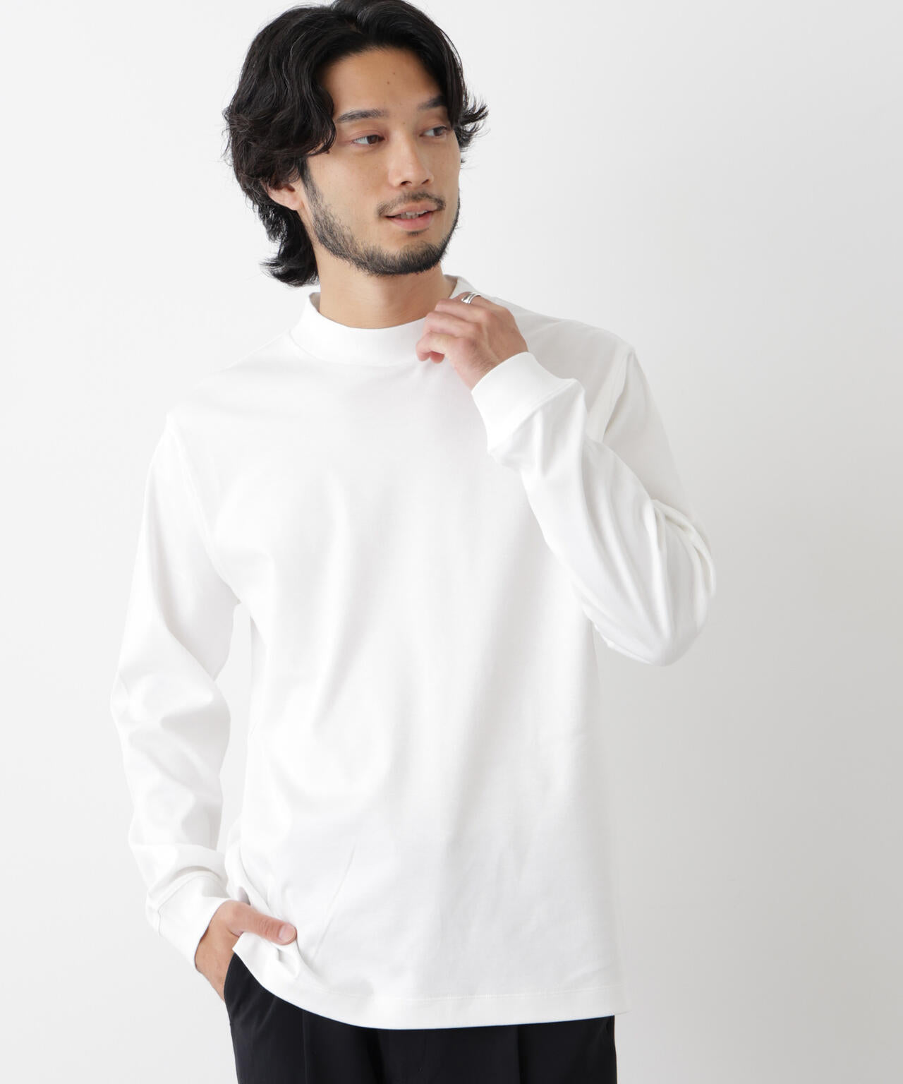 アンチスメルモックネックTシャツ 長袖 6726223206