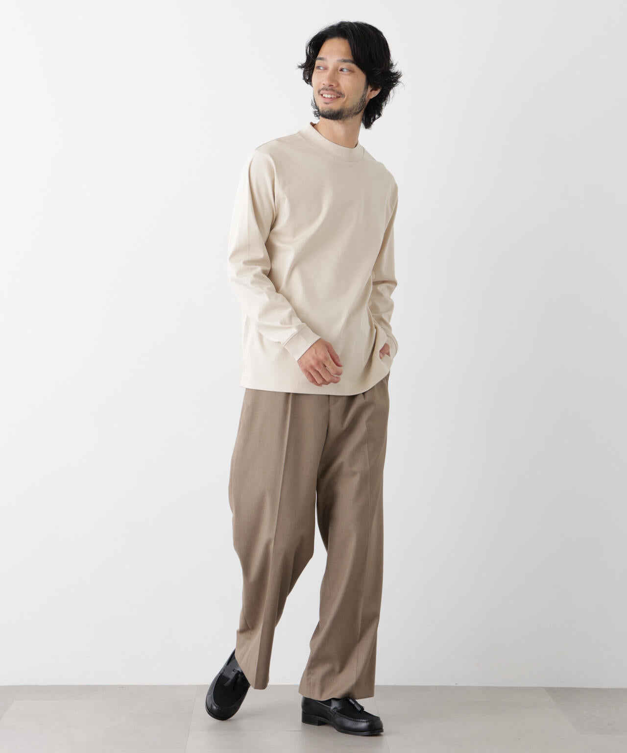アンチスメルモックネックTシャツ 長袖 6726223206