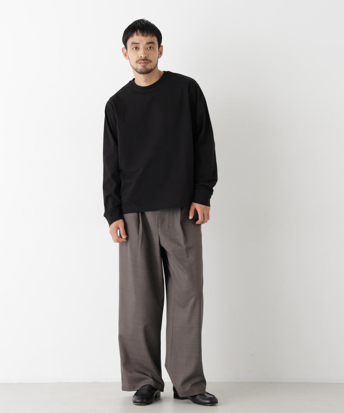 WEB限定/度詰めプレーティングクロップドTシャツ長袖 6726223213