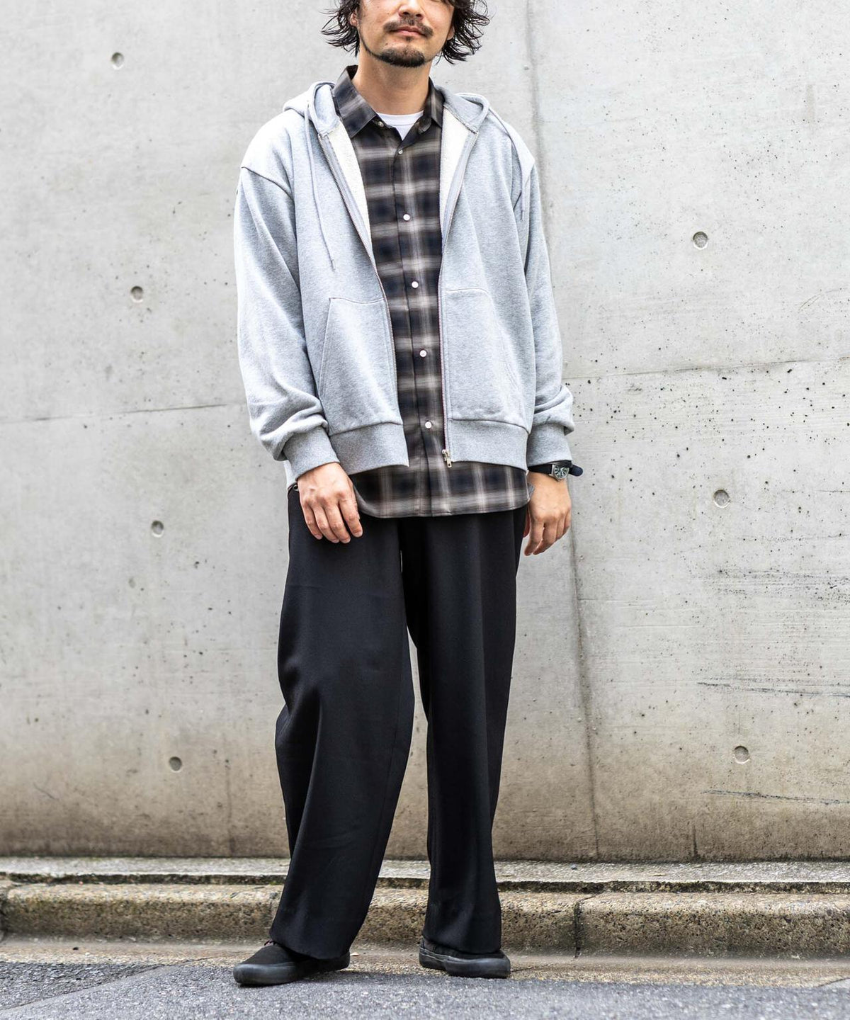 WEB限定/ワイドフィットスウェットZIPパーカー 6726223217
