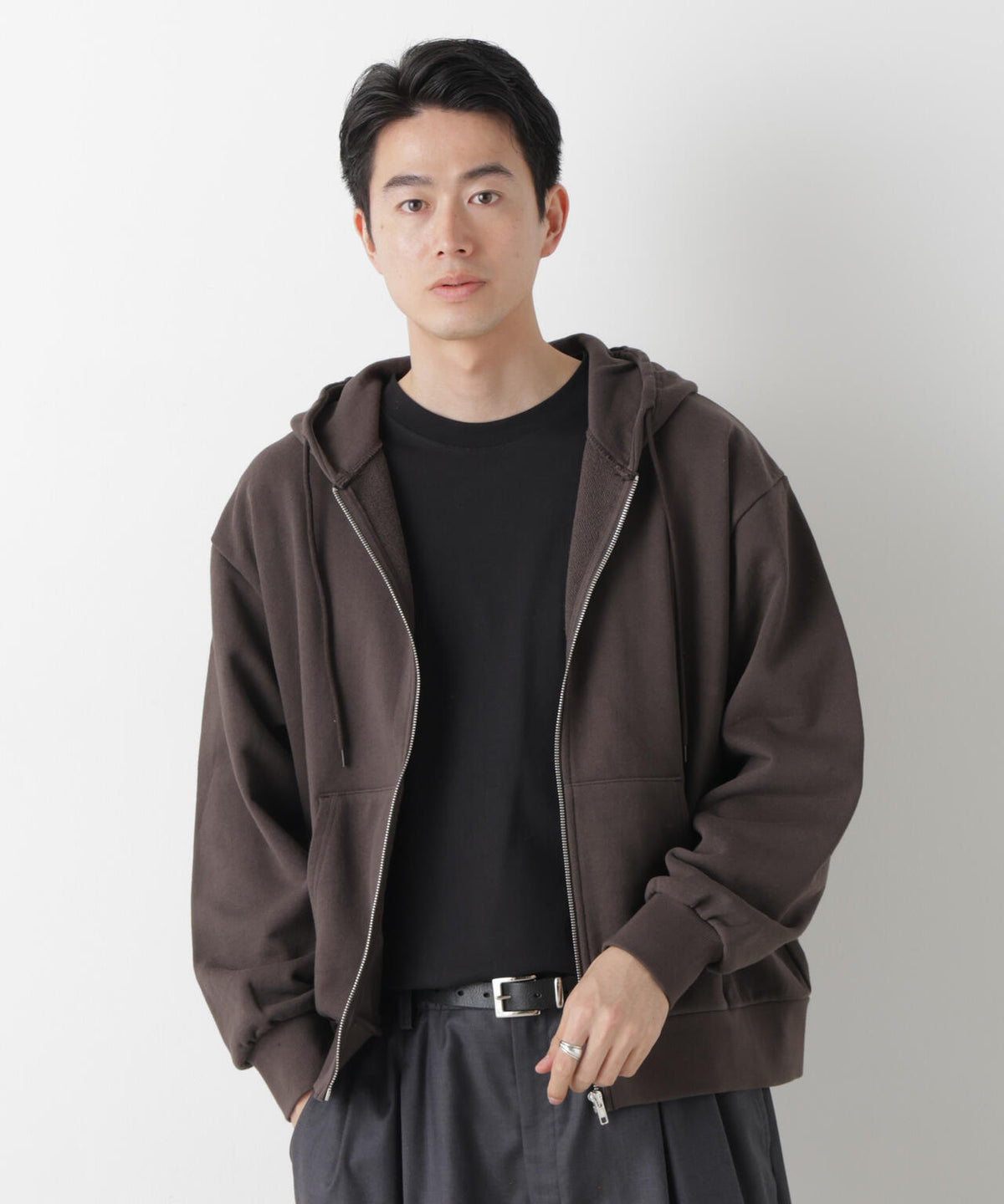 WEB限定/ワイドフィットスウェットZIPパーカー 6726223217