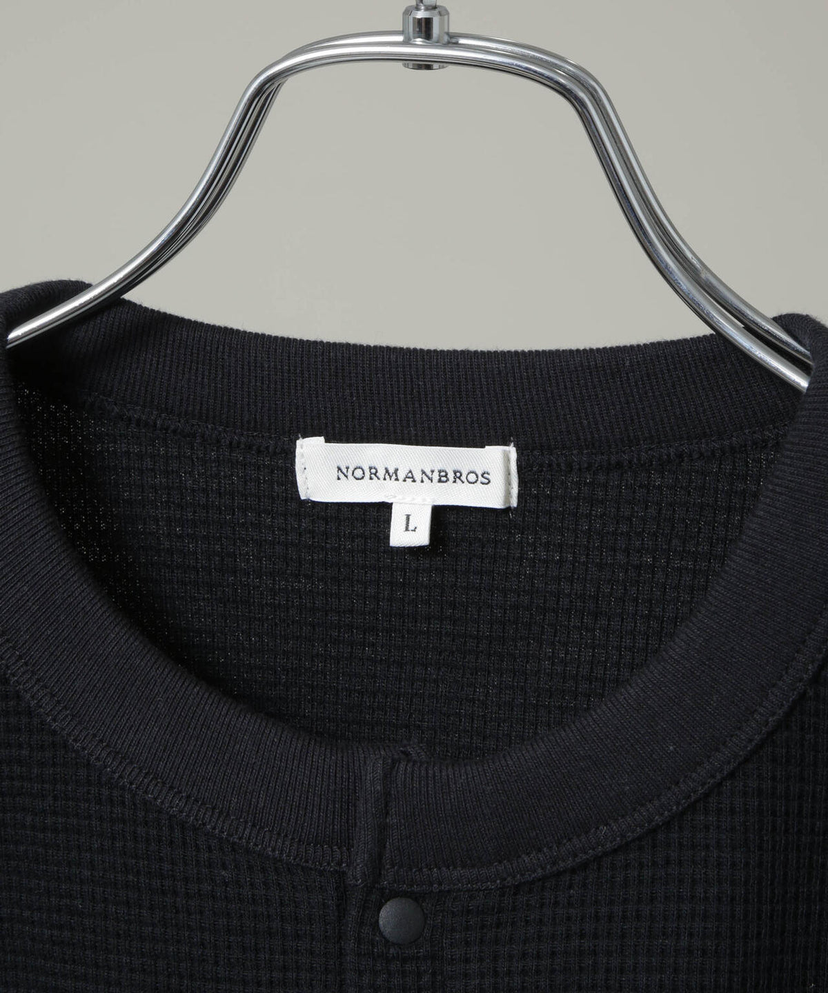 NORMANBROS/ショート丈ワッフルヘンリーネックTシャツ 半袖 6726224001