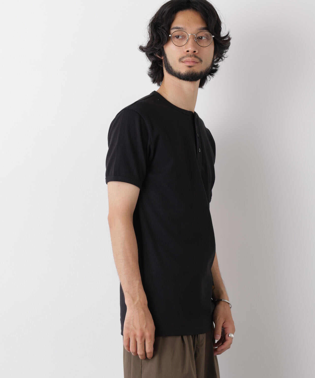 リブフライスヘンリーTシャツ 半袖 6726224203