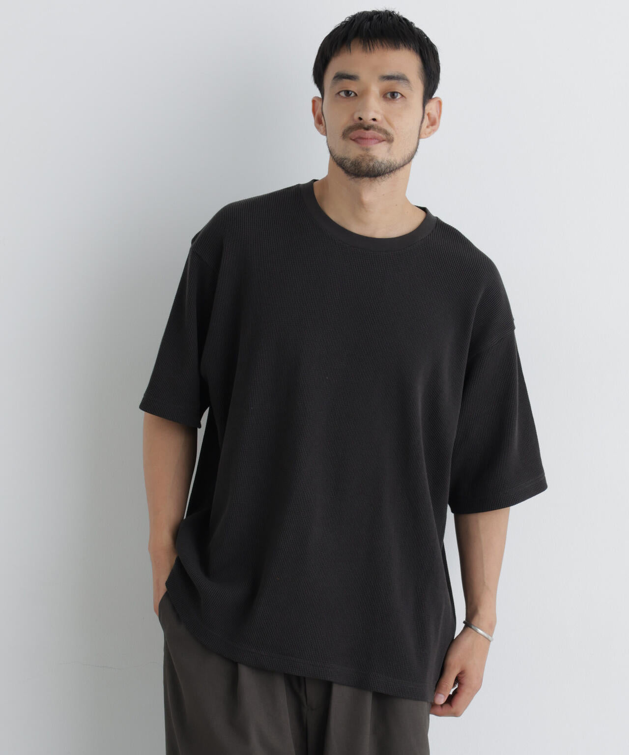 USAコットン×COOLMAX(R) ワッフルワイドTシャツ半袖 6726224207