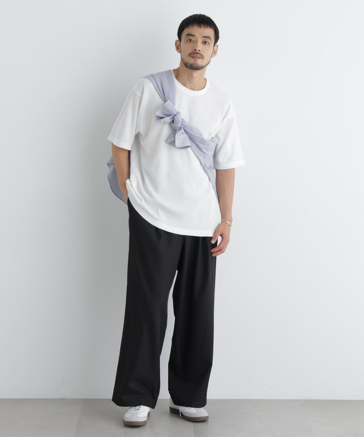 USAコットン×COOLMAX(R) ワッフルワイドTシャツ半袖 6726224207