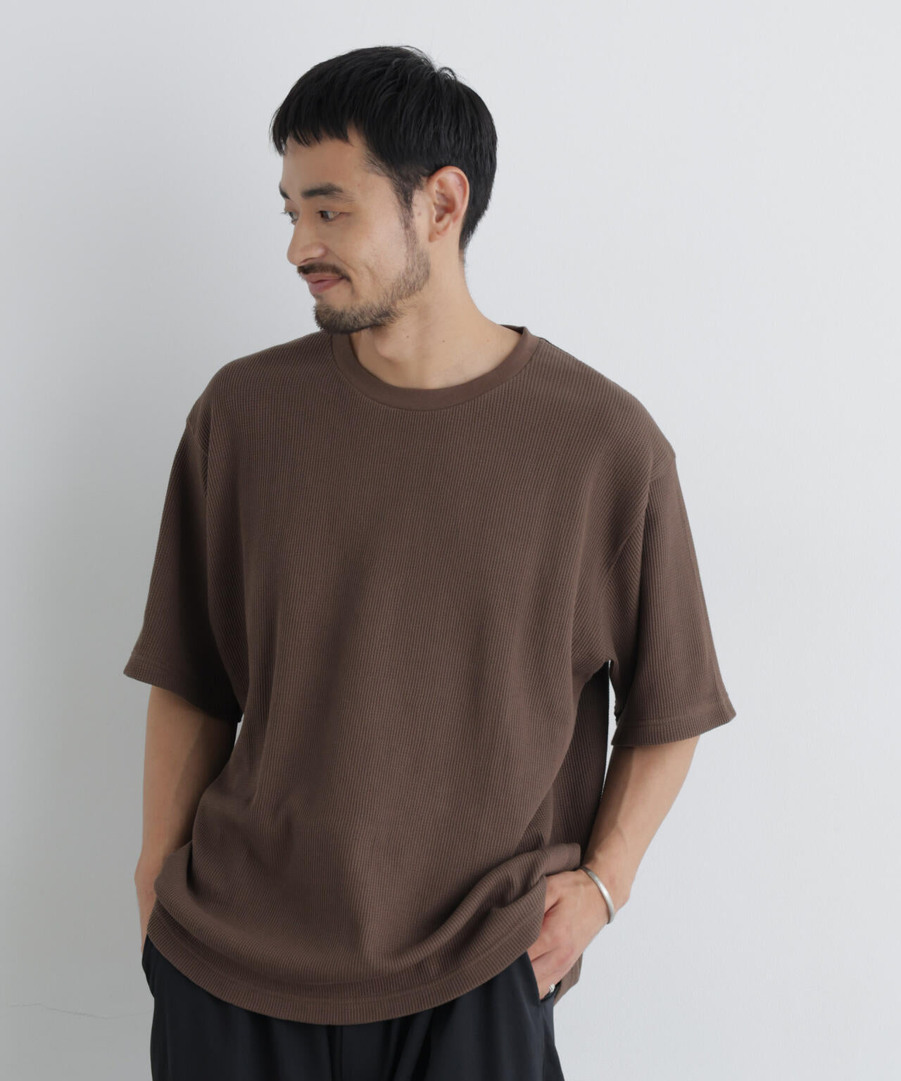 USAコットン×COOLMAX(R) ワッフルワイドTシャツ半袖 6726224207