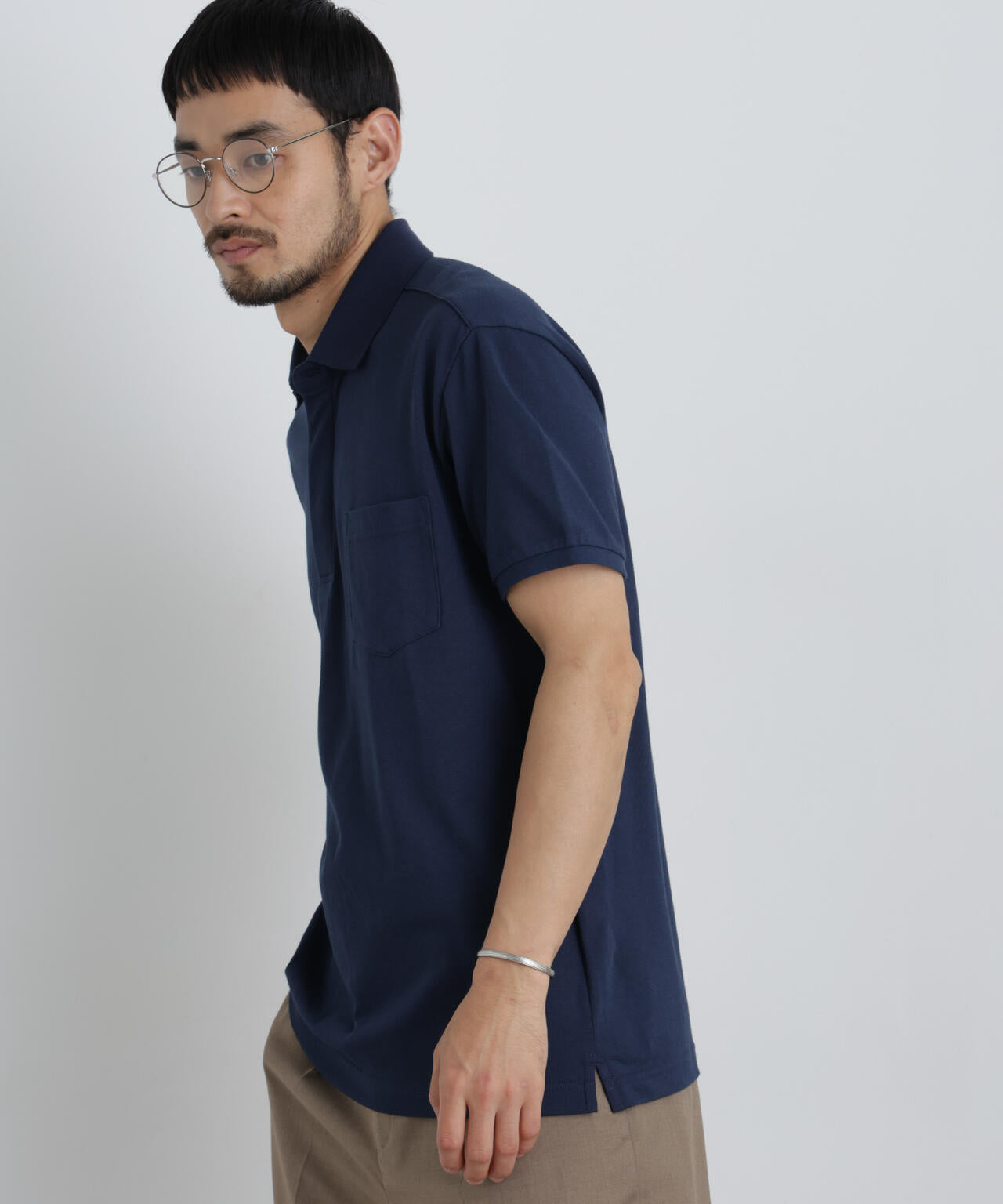 ナノファイン 比翼ポロ 半袖 6726224209
