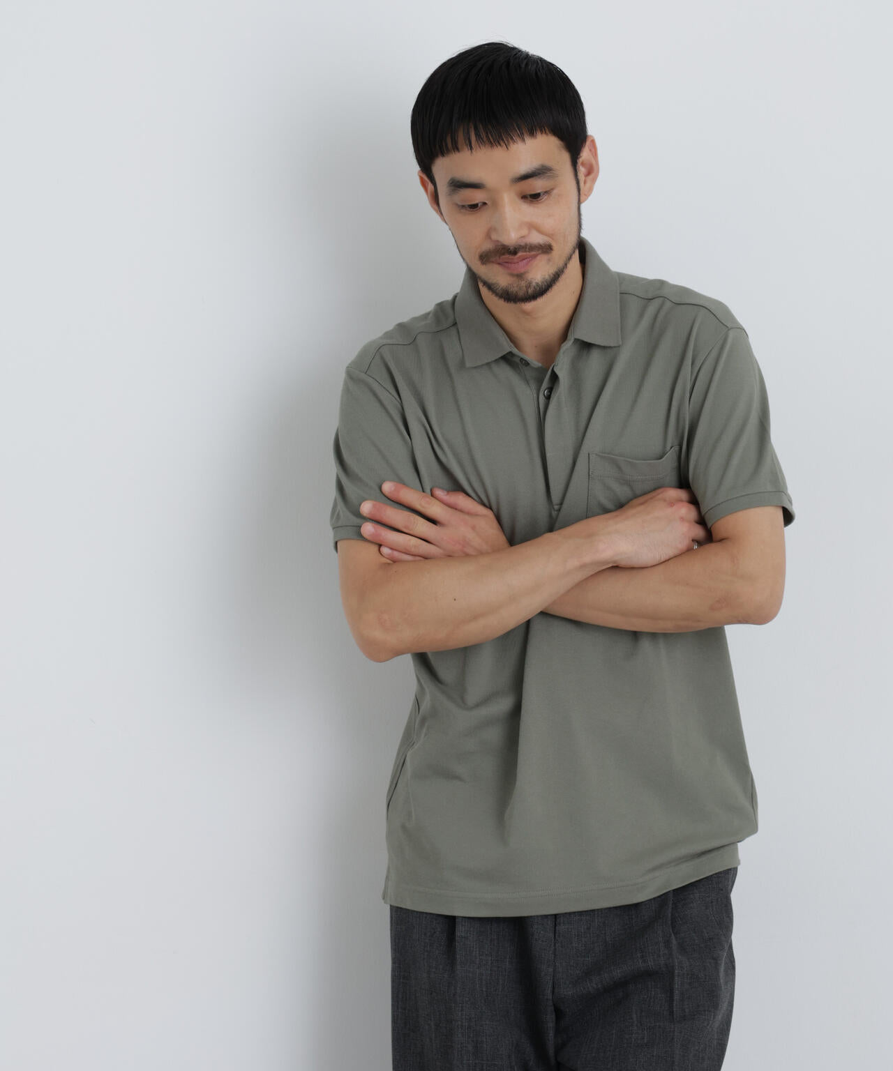 ナノファイン 比翼ポロ 半袖 6726224209