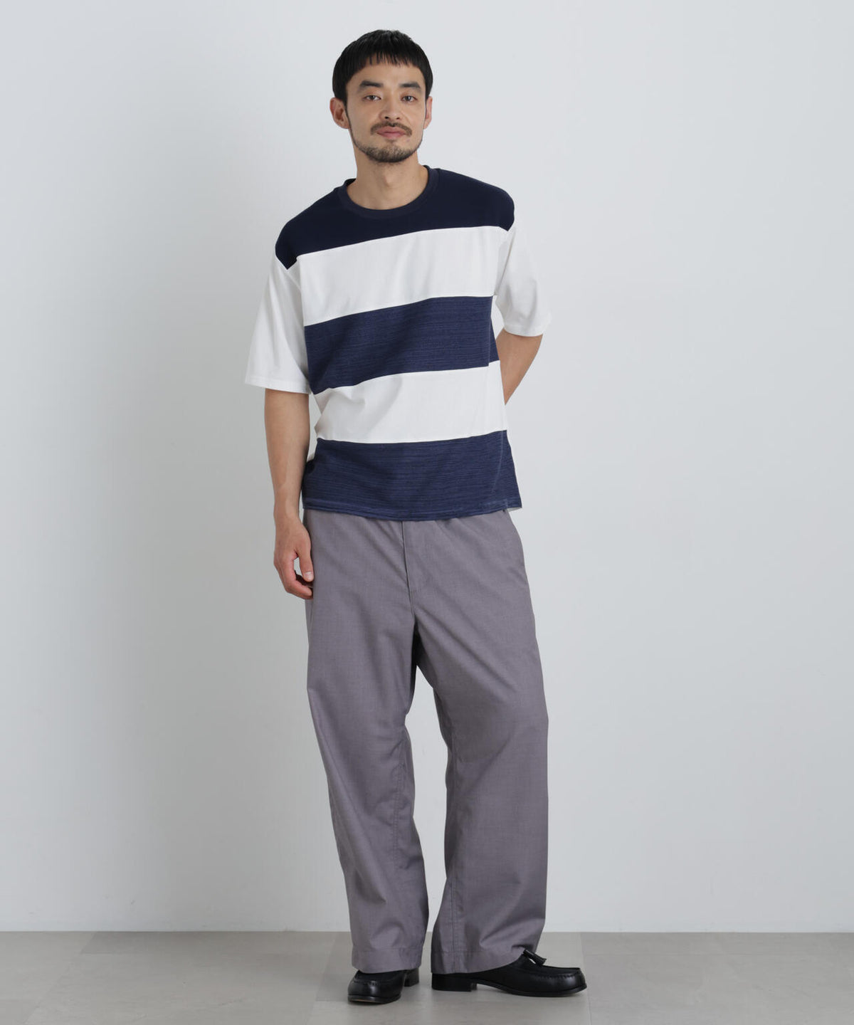 ニットコンビボーダーTシャツ 半袖 6726224214