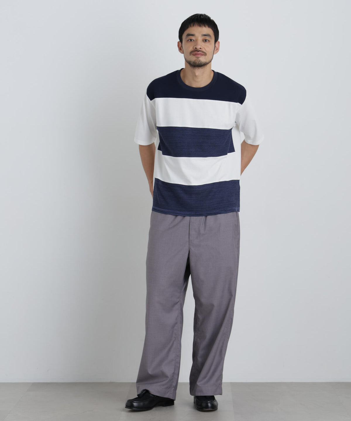 ニットコンビボーダーTシャツ 半袖 6726224214