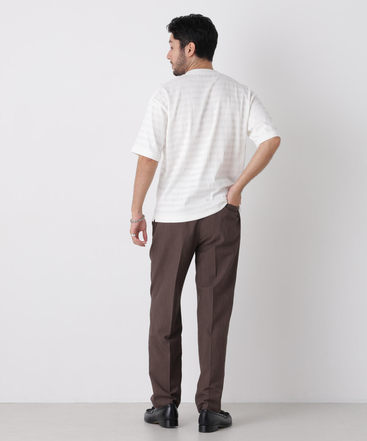リブボーダーポケットTシャツ 半袖 6726224216