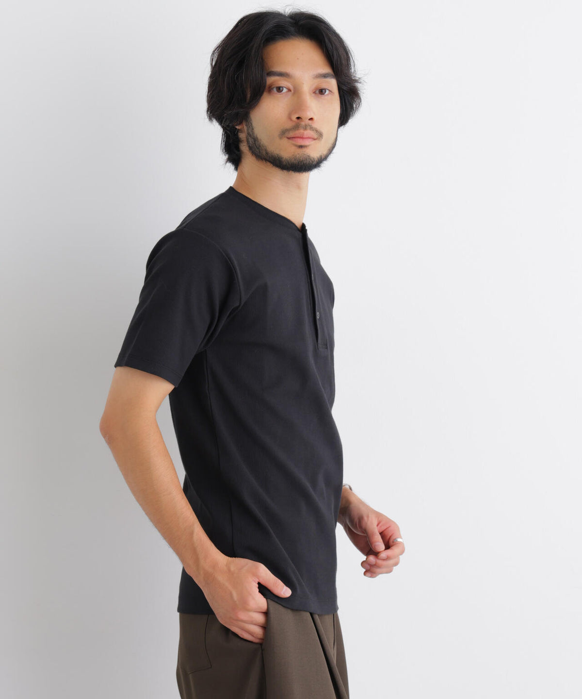 コンパクトヘンリーネックTシャツ 半袖 6726224231