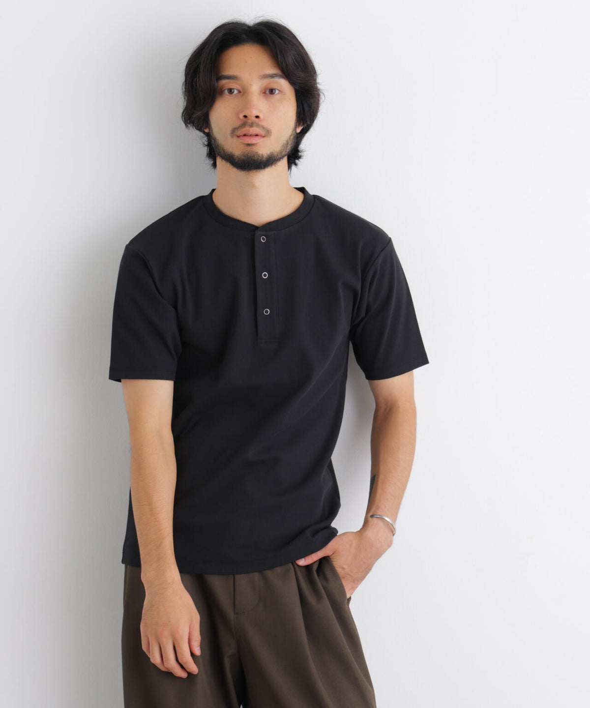 コンパクトヘンリーネックTシャツ 半袖 6726224231