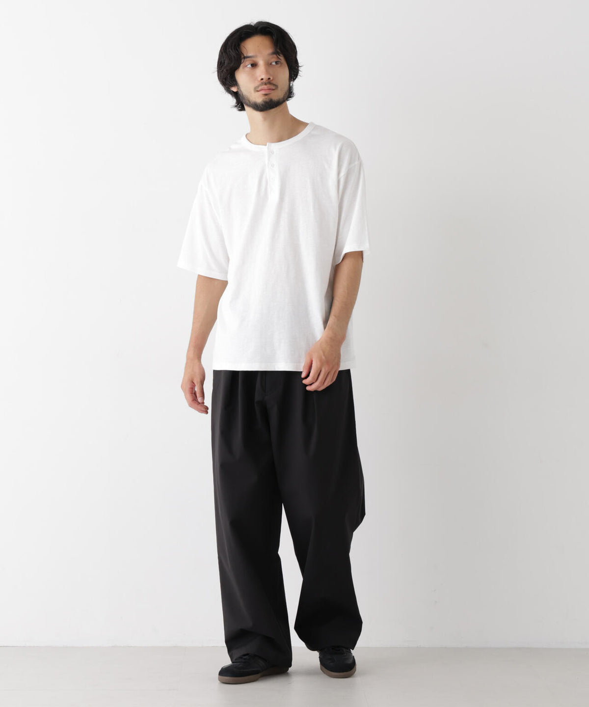スラブヘンリーワイドTシャツ 半袖 6726224233