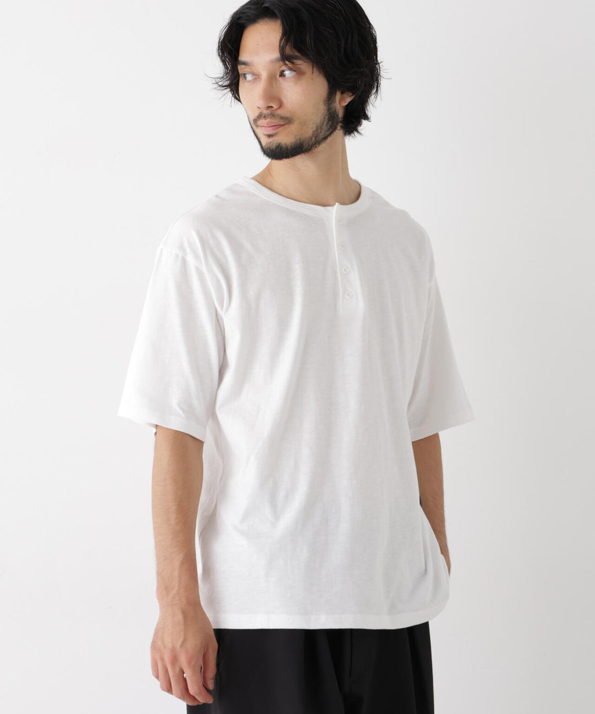 スラブヘンリーワイドTシャツ 半袖 6726224233