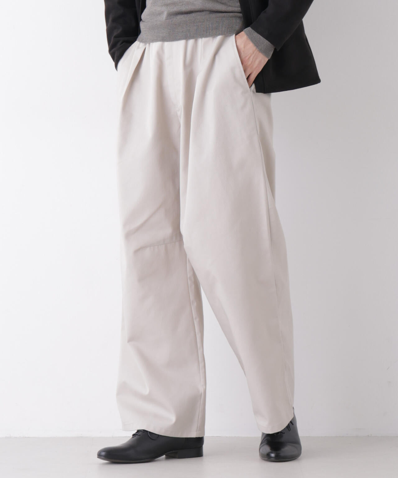 WEB限定/TCツイルワイドタックカーブパンツ 6726227216