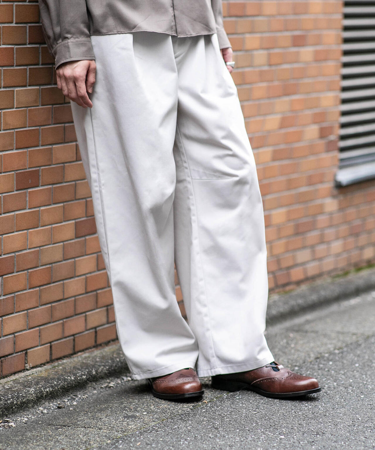WEB限定/TCツイルワイドタックカーブパンツ 6726227216