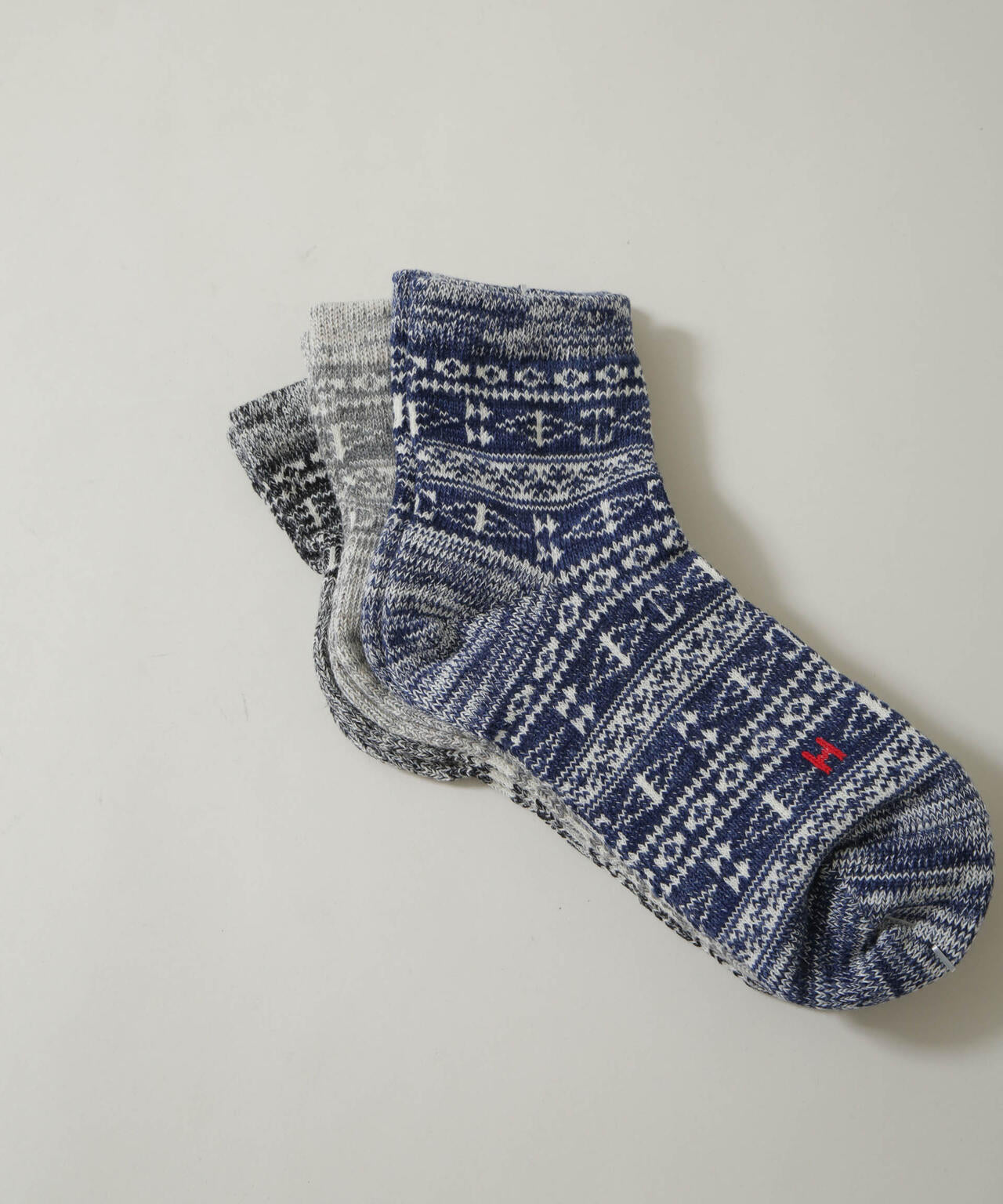 Healthknit/ジャガードソックス 3足セット 6726251003