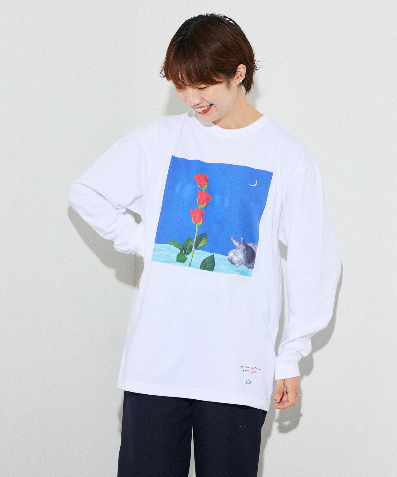 「とんだ林蘭×NANO universe」 ロングTシャツ 6733123306