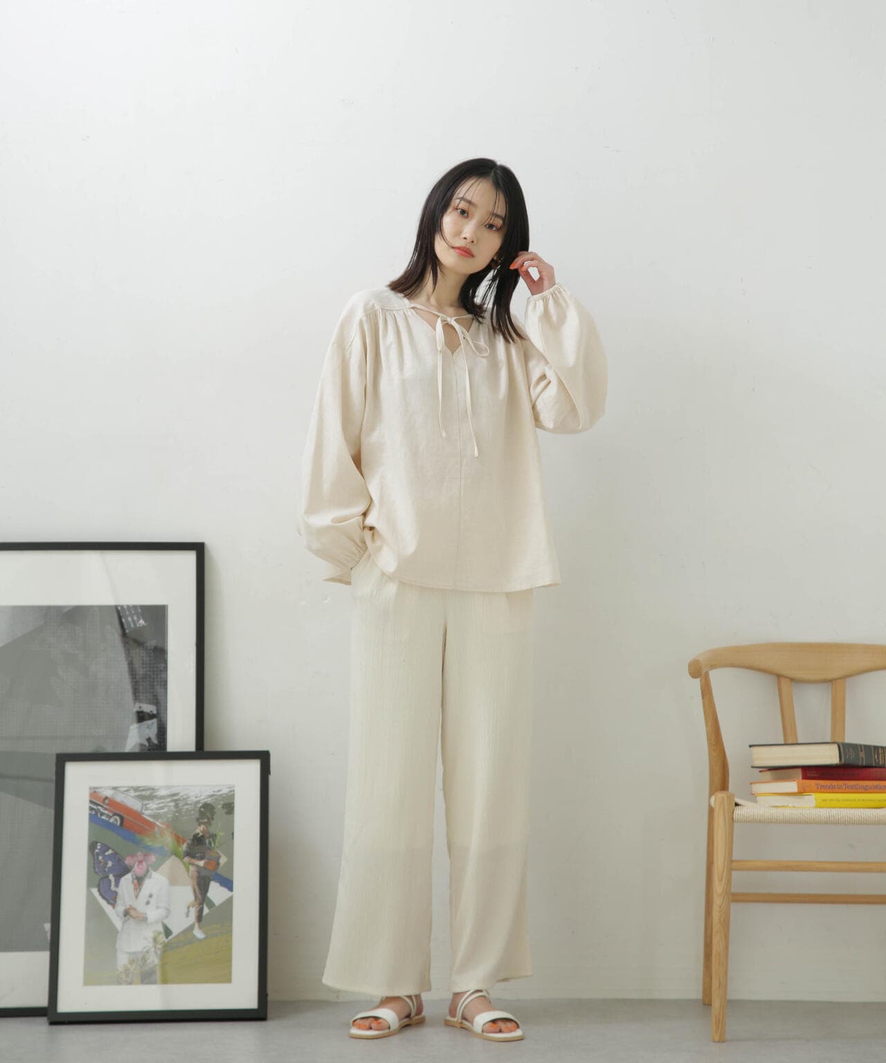 LB.04/カット楊柳シャーリングパンツ 6733127324