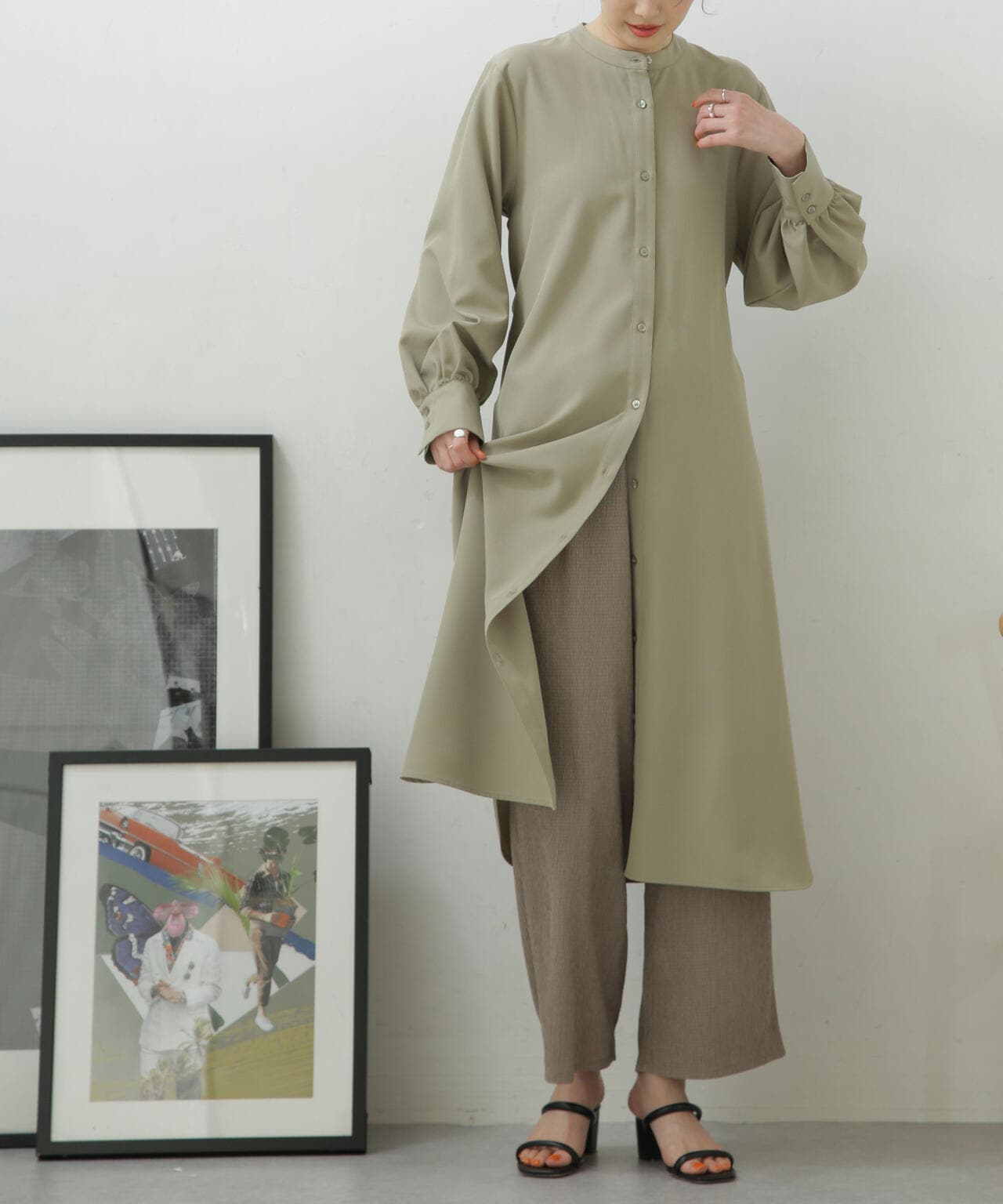 LB.04/カット楊柳シャーリングパンツ 6733127324