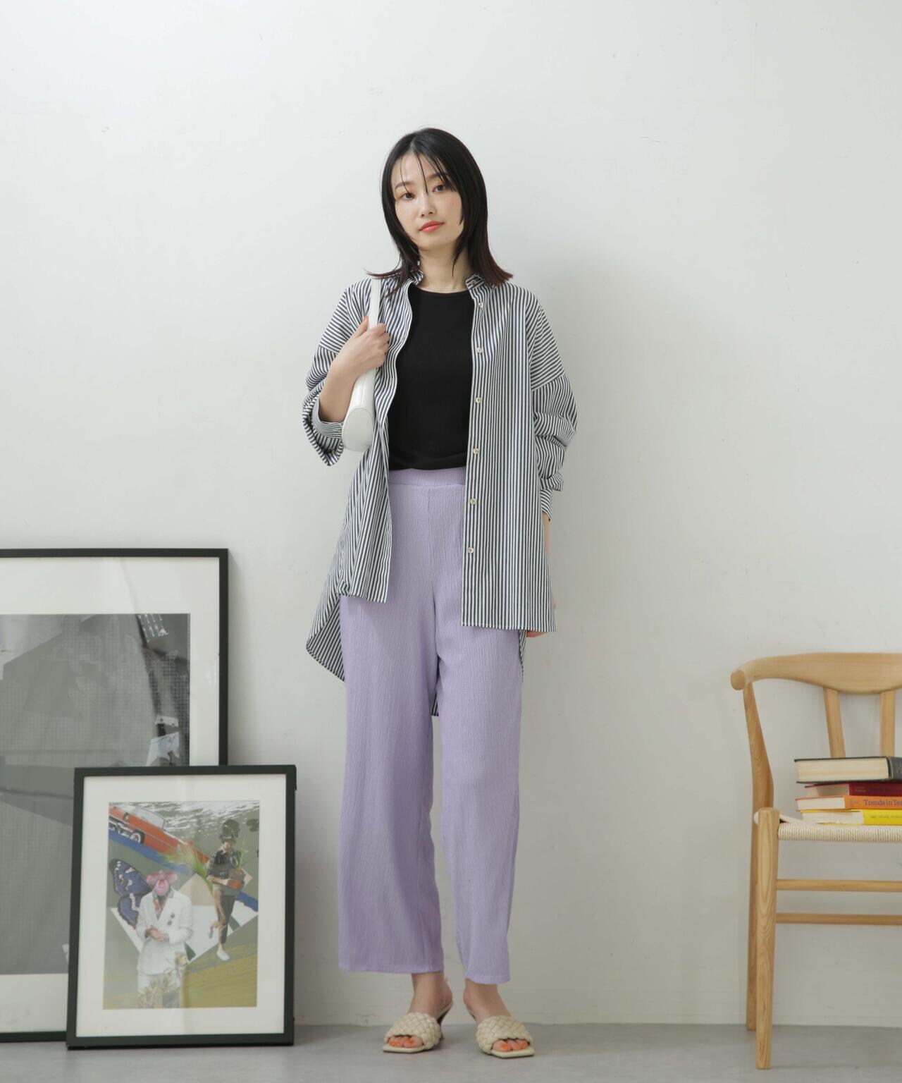 LB.04/カット楊柳シャーリングパンツ 6733127324