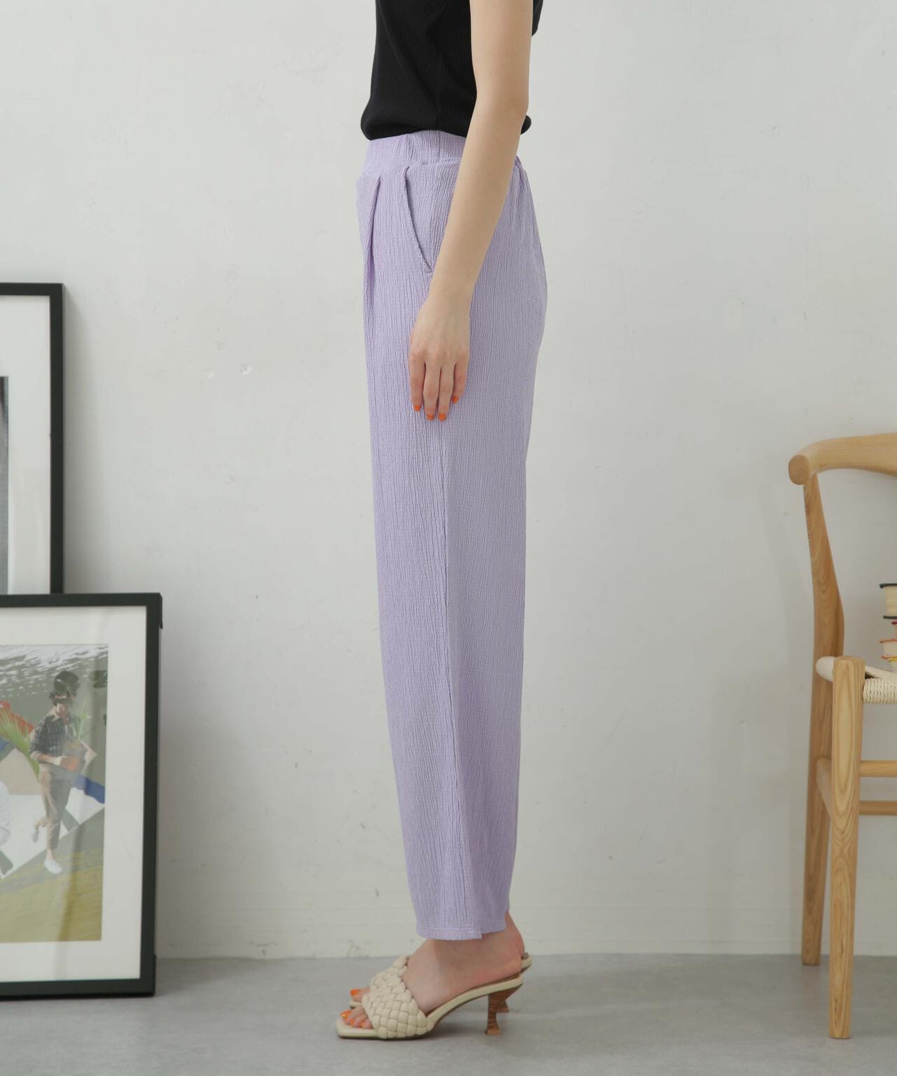 LB.04/カット楊柳シャーリングパンツ 6733127324