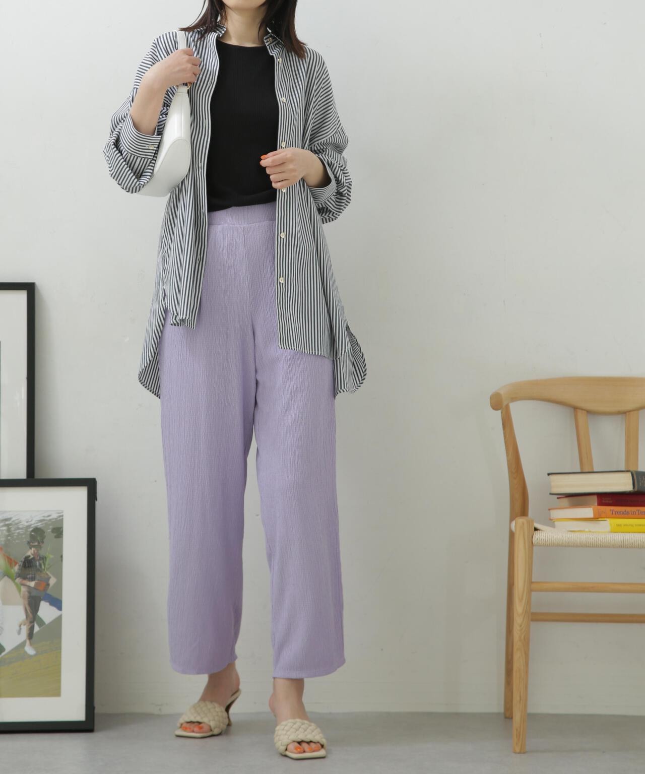 LB.04/カット楊柳シャーリングパンツ 6733127324