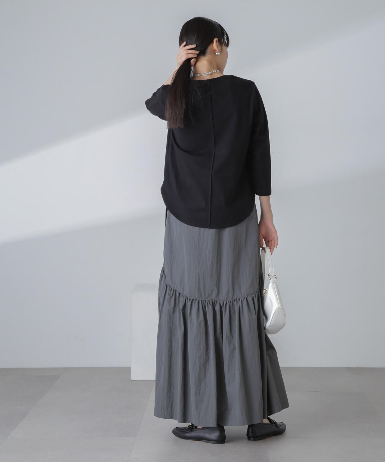 汗染み防止加工接触冷感7分袖カットソー 6734123304