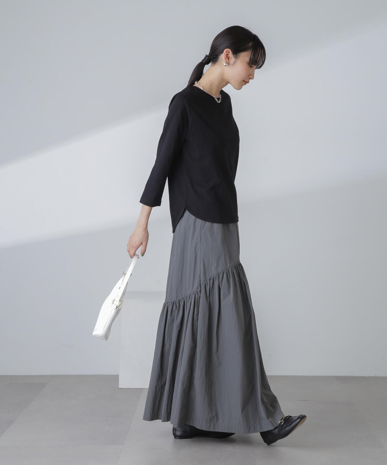 汗染み防止加工接触冷感7分袖カットソー 6734123304