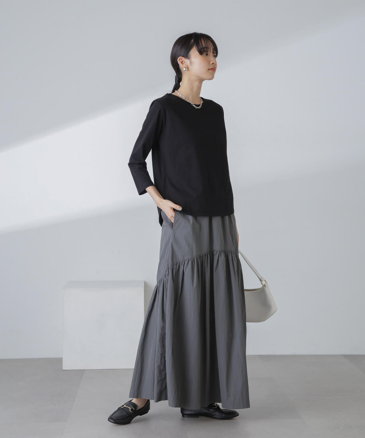 汗染み防止加工接触冷感7分袖カットソー 6734123304