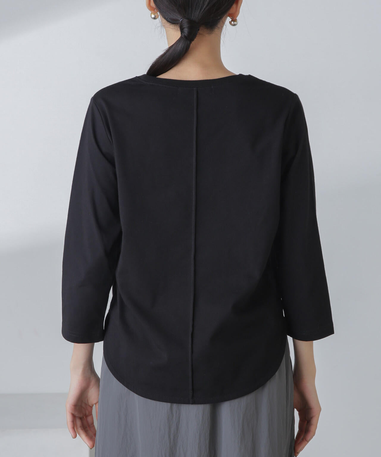 汗染み防止加工接触冷感7分袖カットソー 6734123304