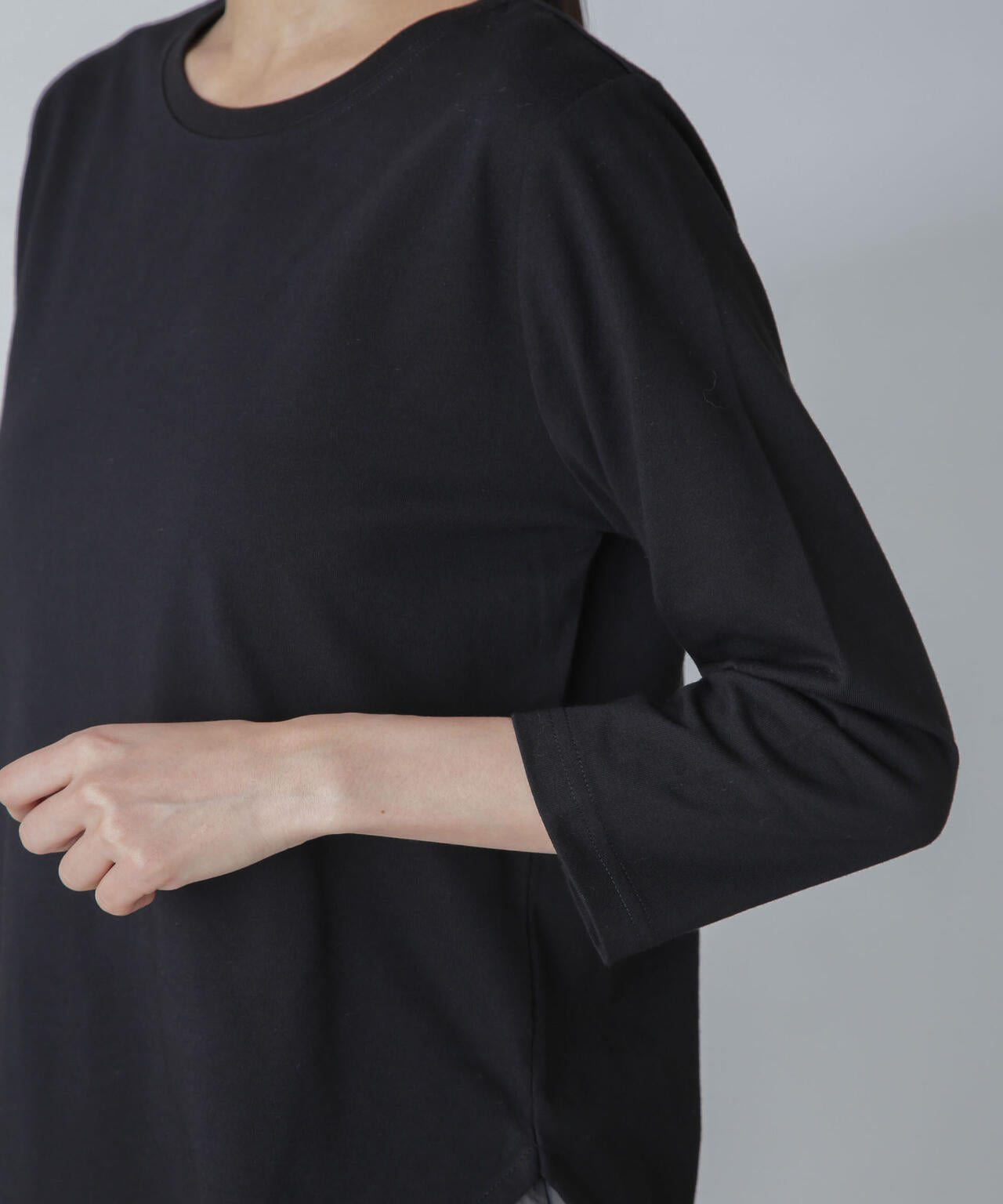 汗染み防止加工接触冷感7分袖カットソー 6734123304