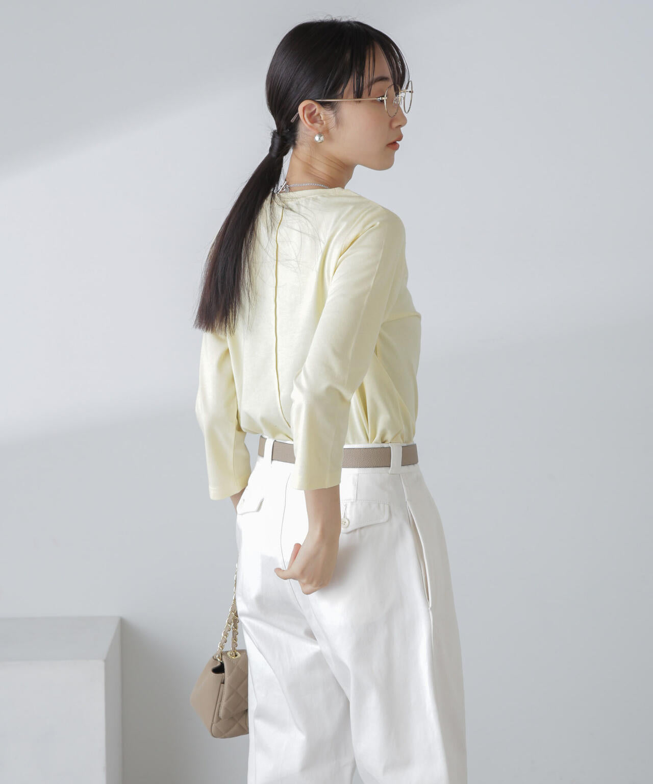 汗染み防止加工接触冷感7分袖カットソー 6734123304