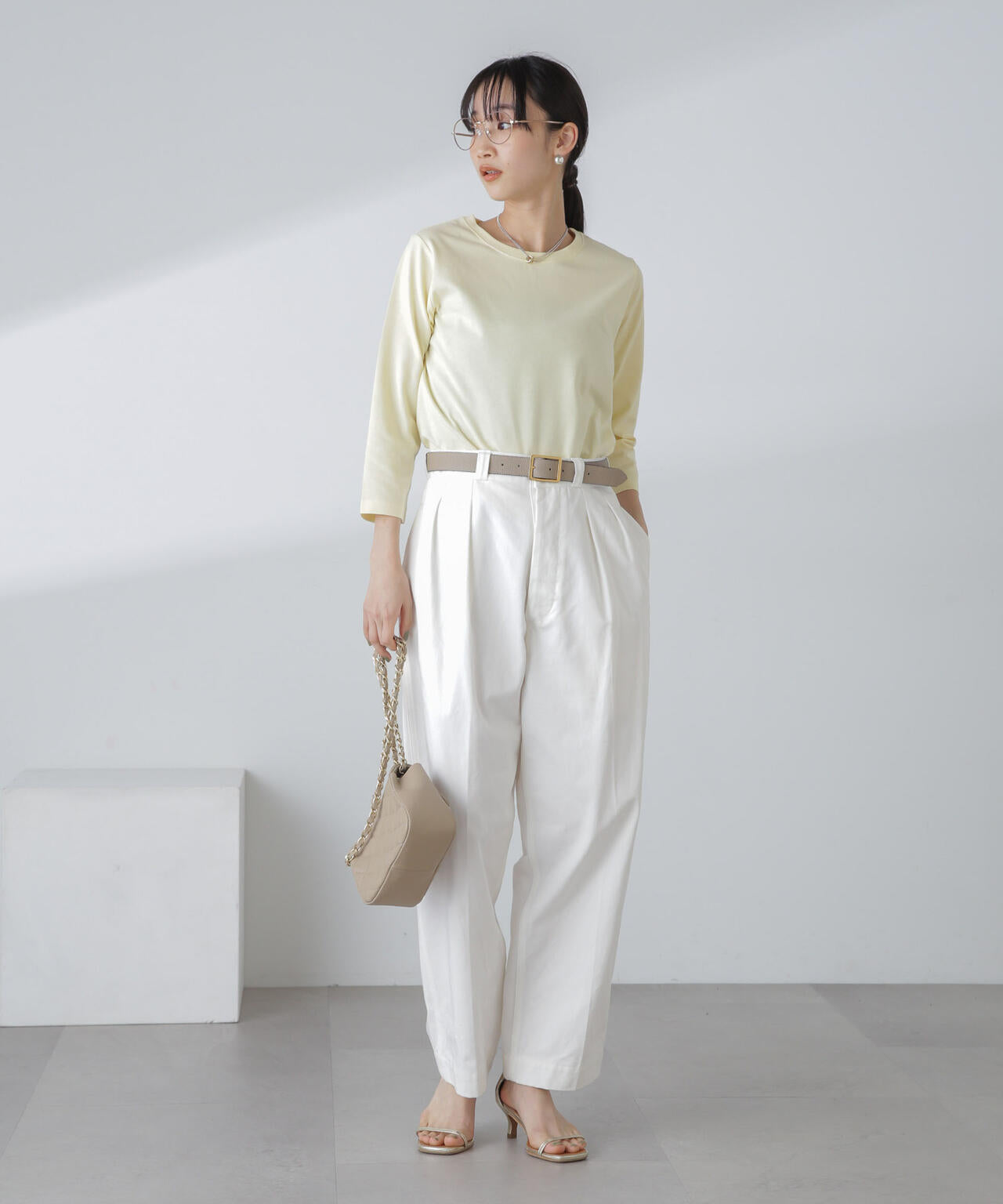 汗染み防止加工接触冷感7分袖カットソー 6734123304