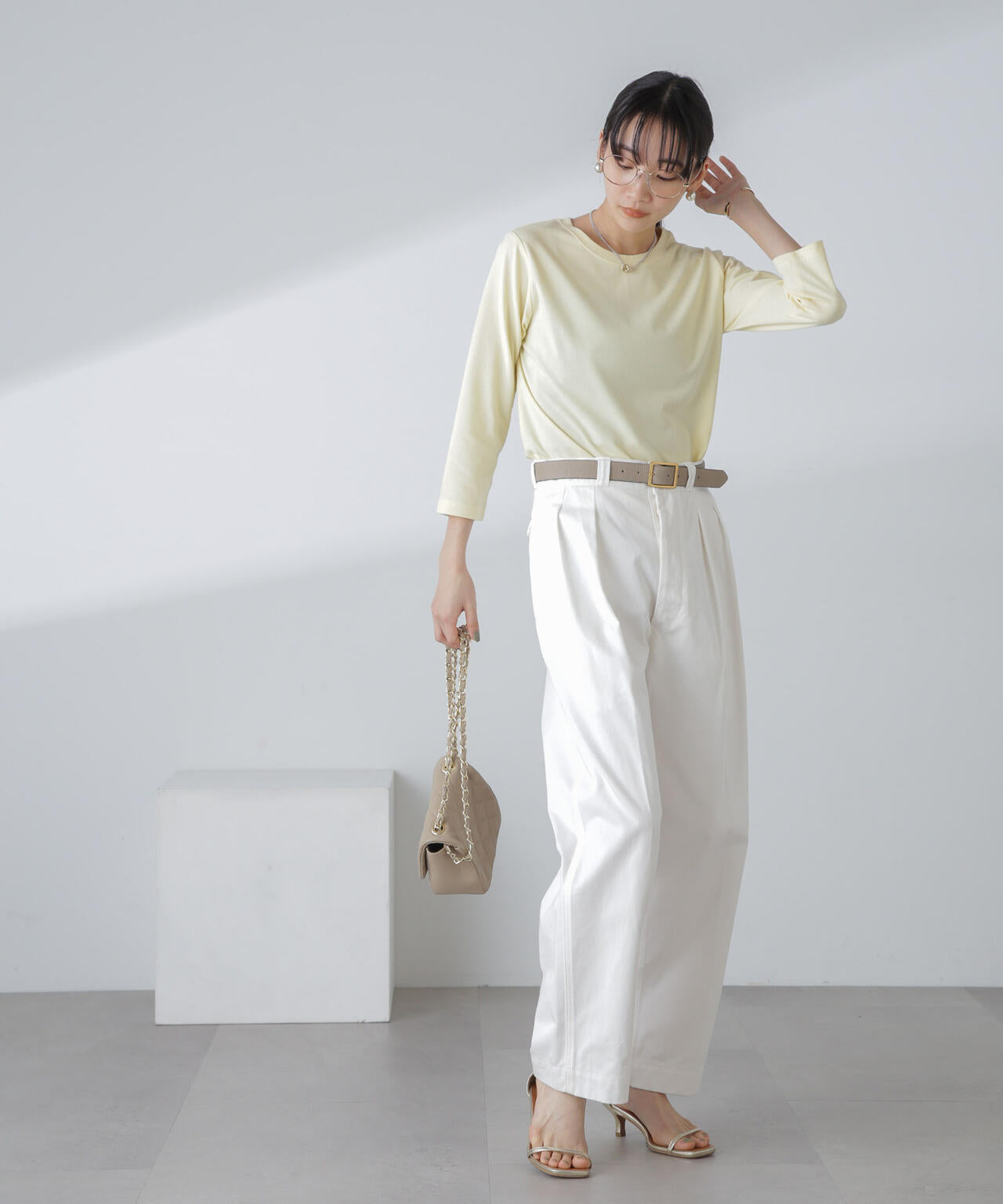 汗染み防止加工接触冷感7分袖カットソー 6734123304