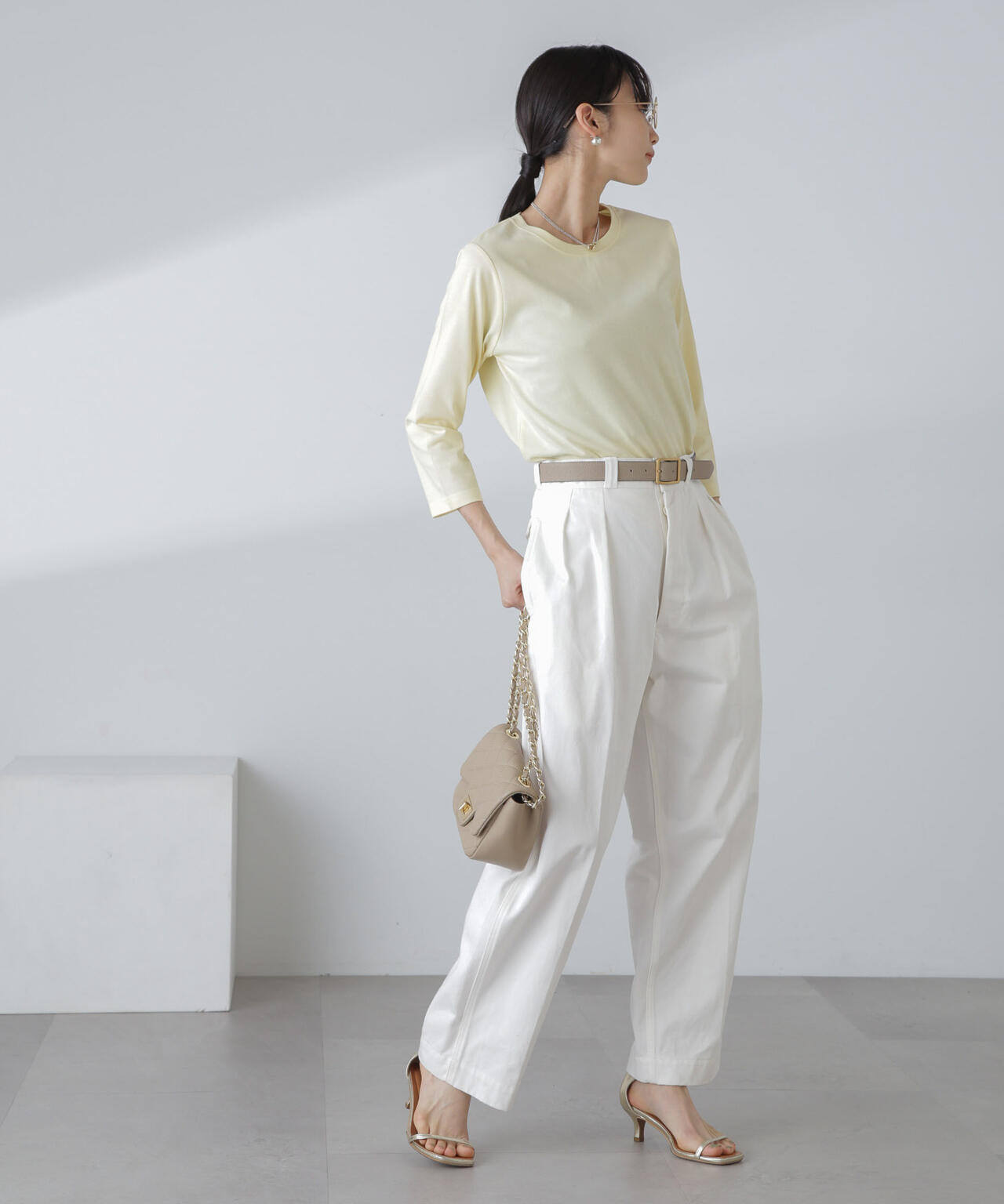 汗染み防止加工接触冷感7分袖カットソー 6734123304