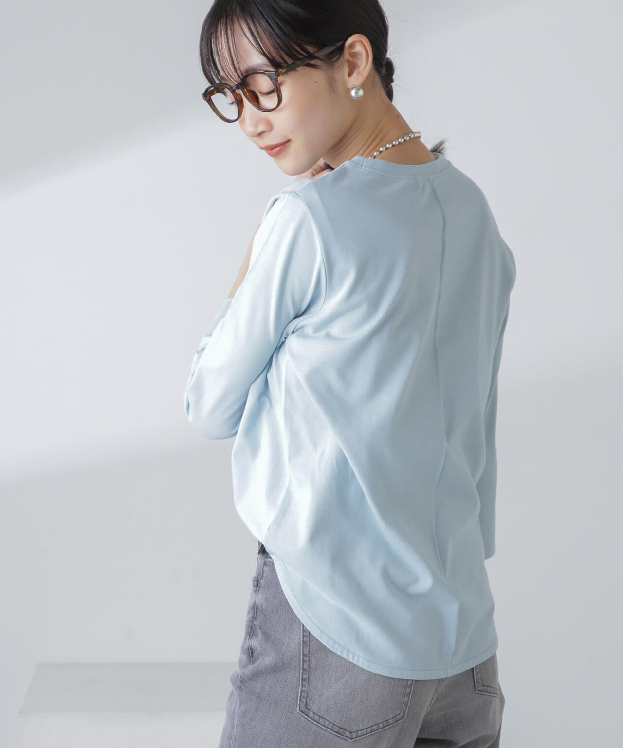 汗染み防止加工接触冷感7分袖カットソー 6734123304