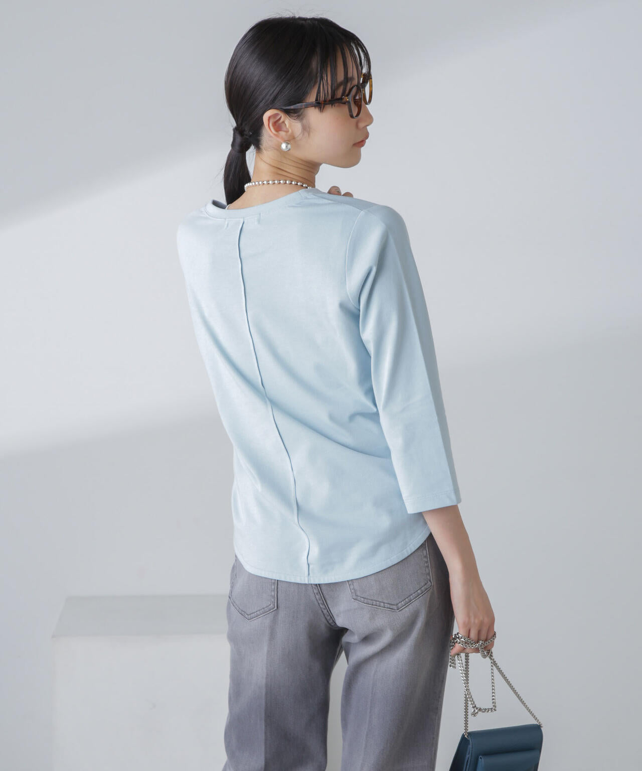 汗染み防止加工接触冷感7分袖カットソー 6734123304