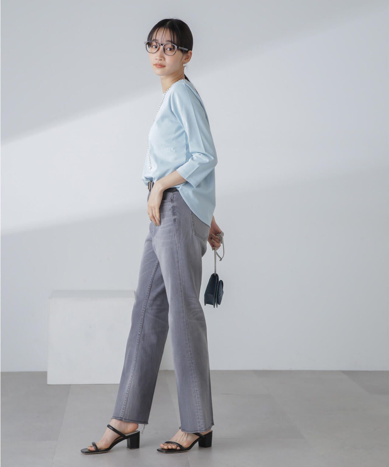 汗染み防止加工接触冷感7分袖カットソー 6734123304