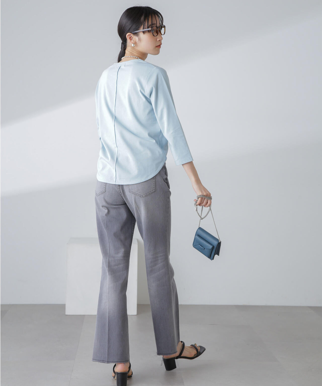 汗染み防止加工接触冷感7分袖カットソー 6734123304