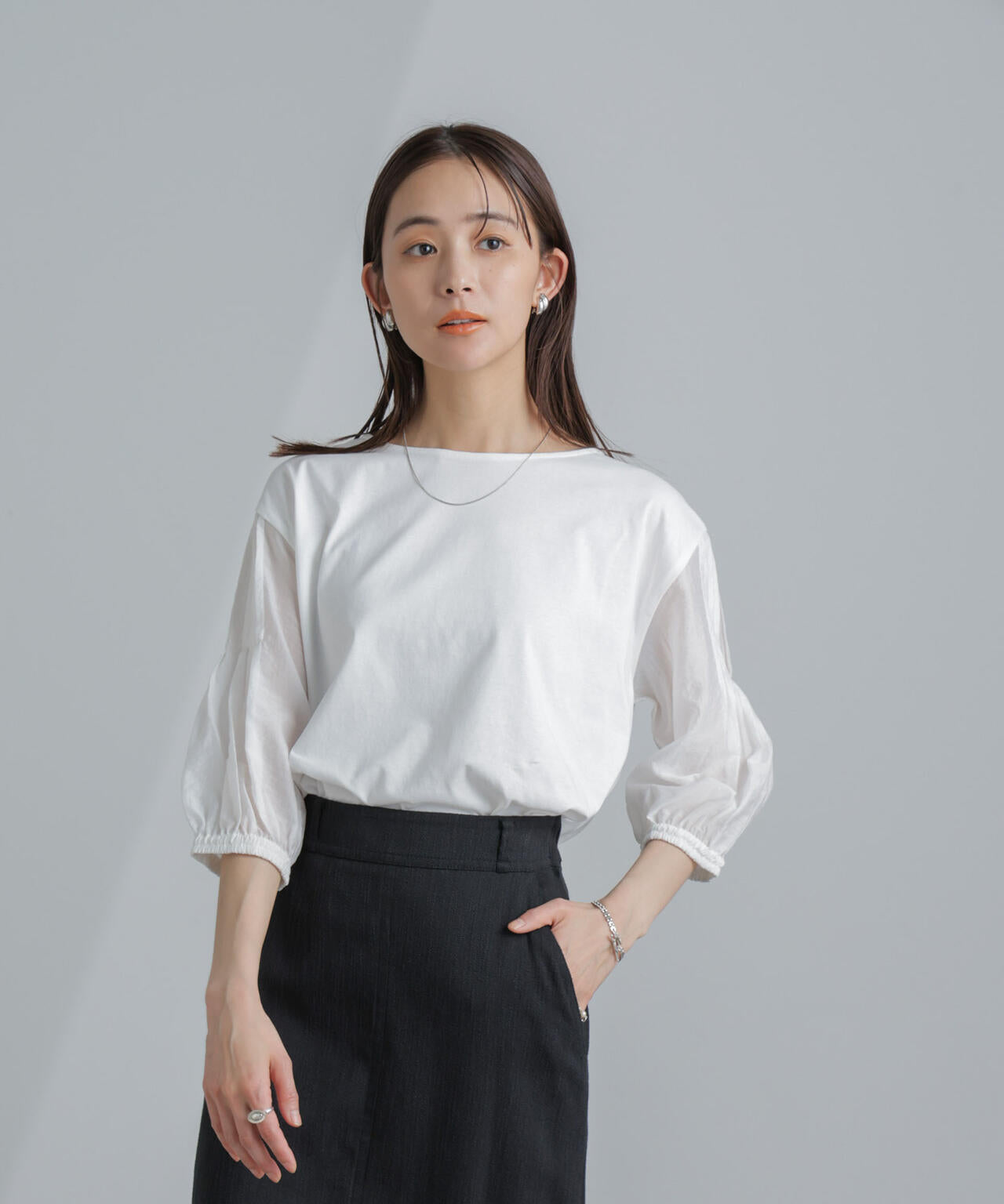 ピンタックスリーブカットプルオーバー 6734124310