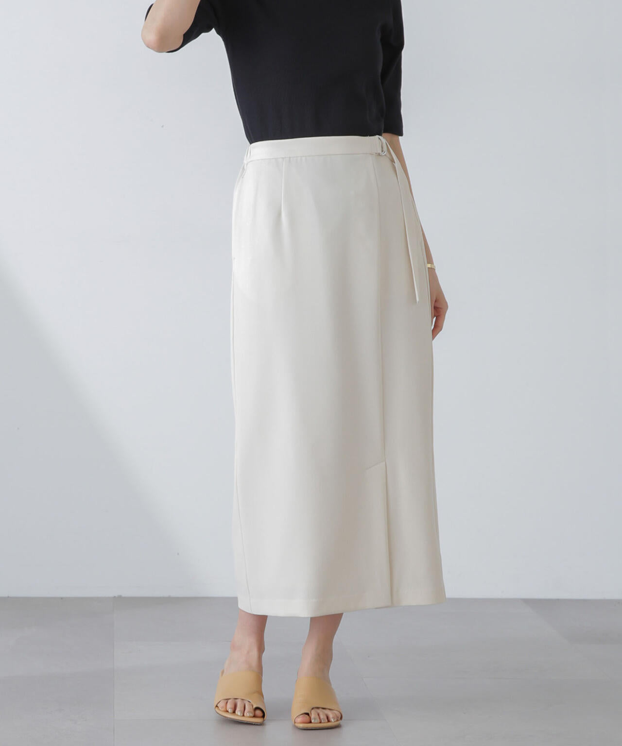 多機能素材サイドベルトストラップ風スカート(セットアップ可) 6734130315