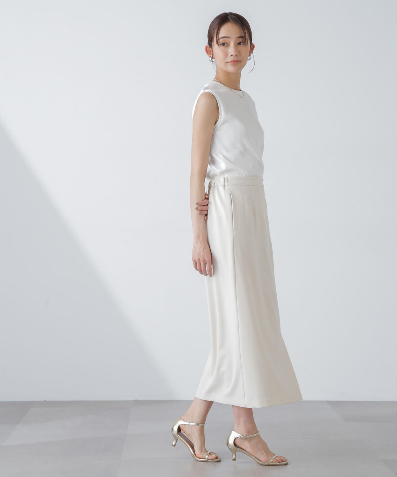 多機能素材サイドベルトストラップ風スカート(セットアップ可) 6734130315