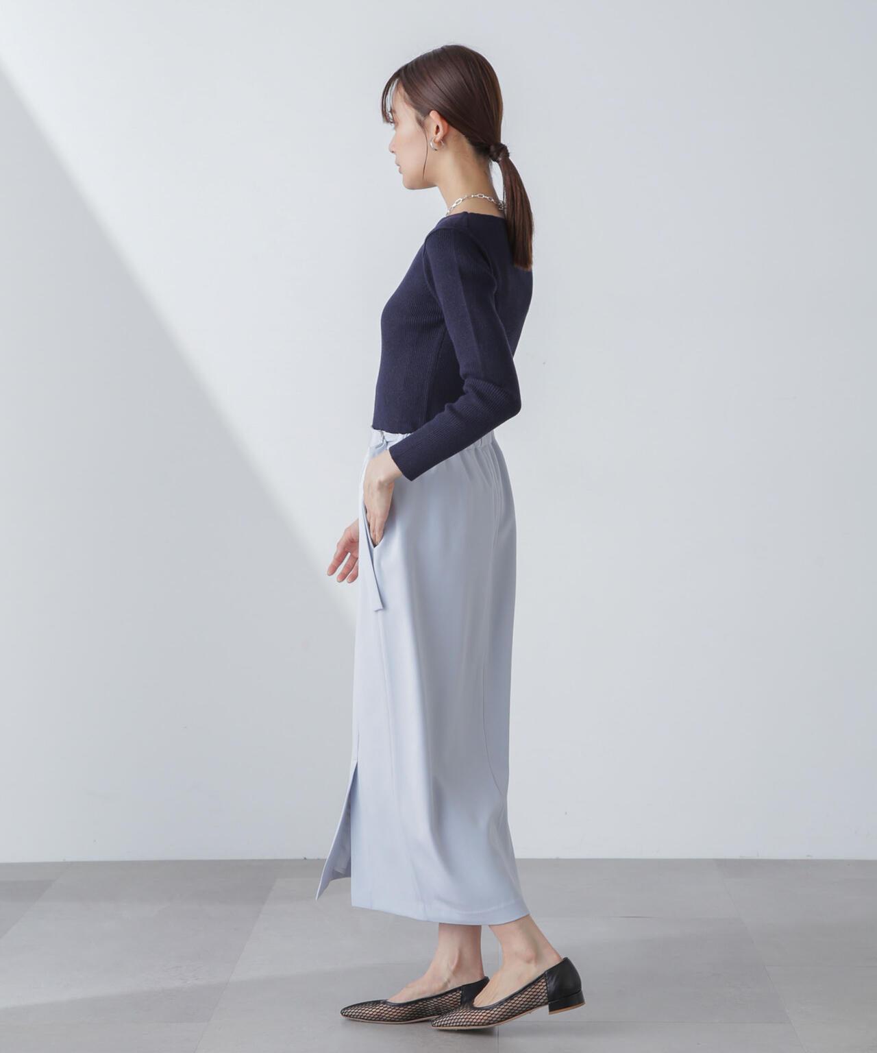 多機能素材サイドベルトストラップ風スカート(セットアップ可) 6734130315