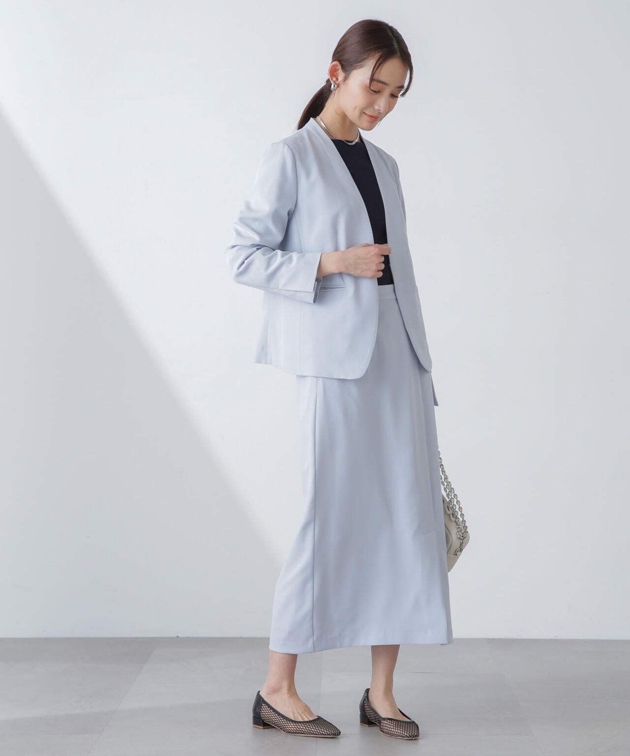 多機能素材サイドベルトストラップ風スカート(セットアップ可) 6734130315